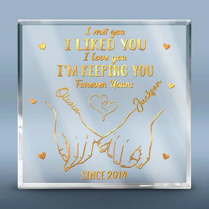 De notre premier baiser jusqu'à notre dernier souffle - Plaque acrylique carrée personnalisée pour couple - Cadeau de Noël pour mari et femme, anniversaire