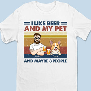 I Like Beer And My Pet - Dog & Cat Personalized Custom Unisex T-shirt, Premium T-shirt, Hoodie - Christmas Gift For Pet Owners, Pet Lovers