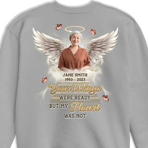 Photo personnalisée La chanson est terminée, mais la mélodie persiste - T-shirt unisexe personnalisé imprimé au dos, sweat-shirt à capuche - Cadeau de condoléances pour les membres de la famille