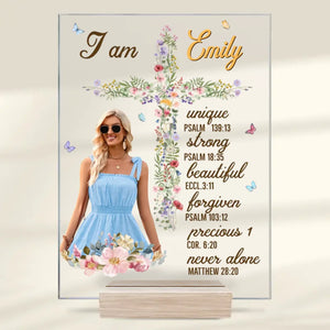 Custom Photo I Am Worthy Of Love And Respect Self-Love Affirmations - Friend Personalized Custom Rectangle Shaped Acrylic Plaque - Gift For Best Friends, Family Members, Coworkers, Yourself