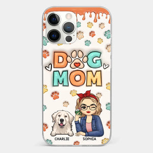 La route vers mon cœur est remplie d'empreintes de pattes - Coque de téléphone transparente personnalisée avec effet gonflable 3D pour chien et chat - Cadeau pour propriétaires d'animaux et amoureux des animaux