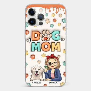 La route vers mon cœur est remplie d'empreintes de pattes - Coque de téléphone transparente personnalisée avec effet gonflable 3D pour chien et chat - Cadeau pour propriétaires d'animaux et amoureux des animaux