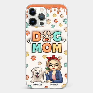 La route vers mon cœur est remplie d'empreintes de pattes - Coque de téléphone transparente personnalisée avec effet gonflable 3D pour chien et chat - Cadeau pour propriétaires d'animaux et amoureux des animaux