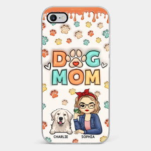La route vers mon cœur est remplie d'empreintes de pattes - Coque de téléphone transparente personnalisée avec effet gonflable 3D pour chien et chat - Cadeau pour propriétaires d'animaux et amoureux des animaux