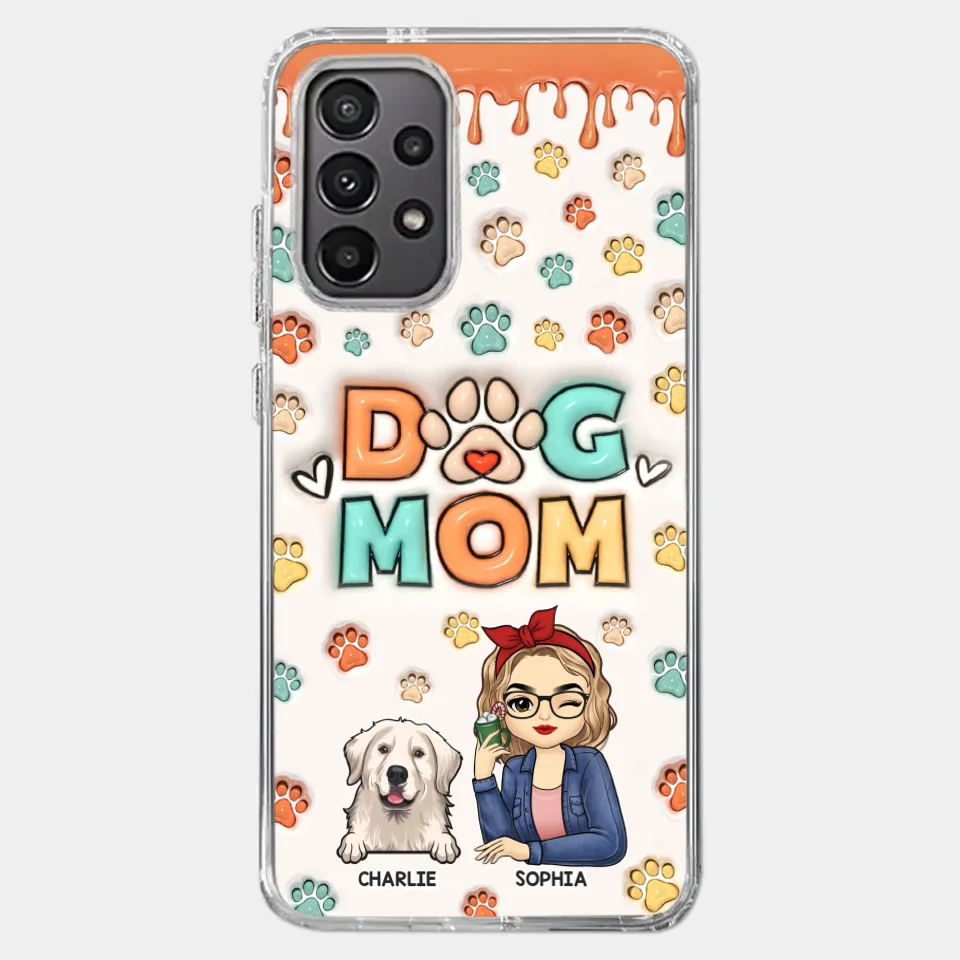 La route vers mon cœur est remplie d'empreintes de pattes - Coque de téléphone transparente personnalisée avec effet gonflable 3D pour chien et chat - Cadeau pour propriétaires d'animaux et amoureux des animaux