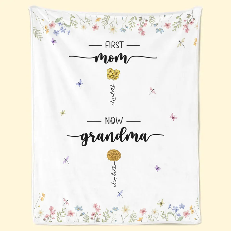 D'abord maman, maintenant grand-mère - Couverture familiale personnalisée - Cadeau pour maman et grand-mère