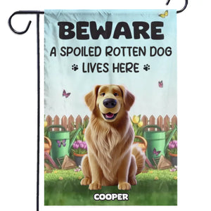 Mon petit compagnon de jardin - Drapeau personnalisé pour chien - Cadeau pour propriétaires et amoureux des animaux