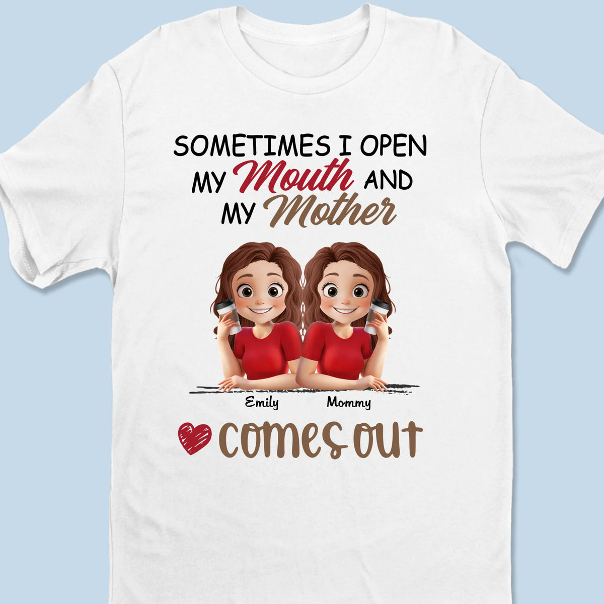 Telle mère, telle fille - T-shirt unisexe personnalisé pour la famille, T-shirt premium, sweat à capuche - Fête des Mères, cadeau pour maman, fille