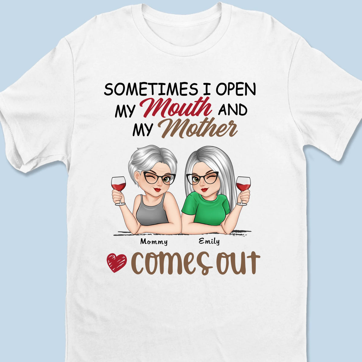 Je t'aime pour toujours et à jamais - T-shirt unisexe personnalisé pour la famille, T-shirt premium, sweat à capuche - Fête des Mères, cadeau pour maman, fille