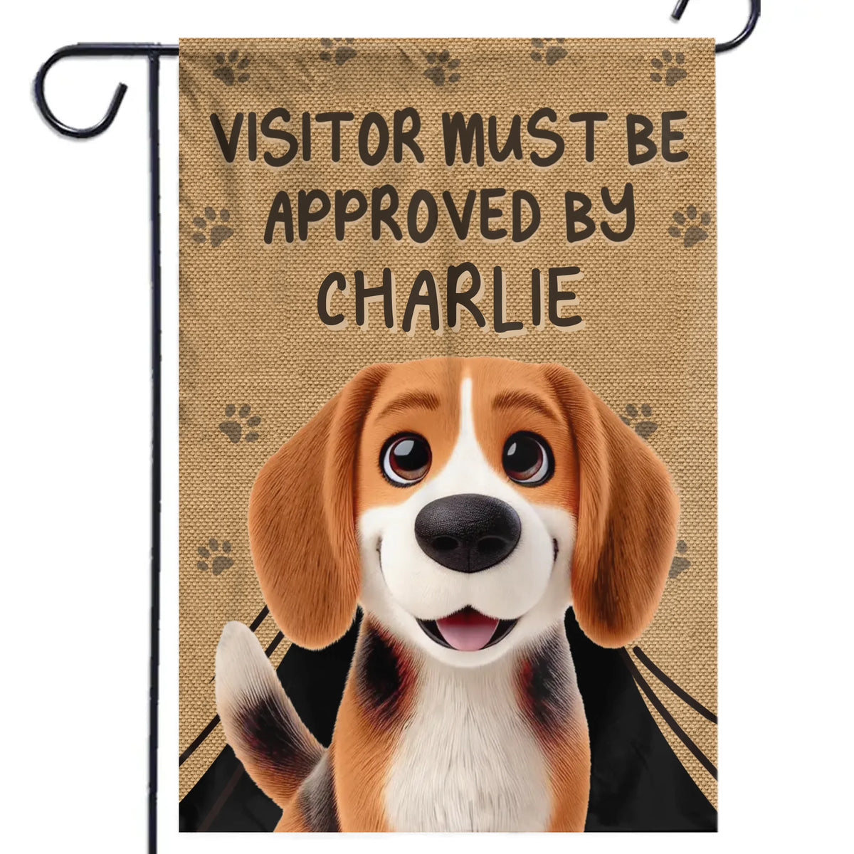Garde debout, cœur en service – Drapeau personnalisé pour chien – Cadeau pour propriétaires et amoureux des animaux
