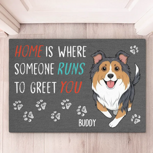 Les chiens rendent tout meilleur ! Tapis décoratif personnalisé pour chien ! Cadeau de pendaison de crémaillère pour propriétaires et amoureux des animaux.