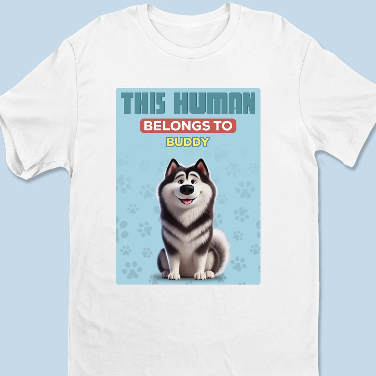 Cet humain est officiellement à moi - T-shirt unisexe personnalisé pour chien, t-shirt premium, sweat à capuche - Cadeau pour propriétaires d'animaux et amoureux des animaux