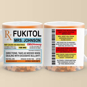 Ordonnance de Fukitol pour recharger votre esprit et votre âme - Mug personnalisé pour ami - Nouveauté, cadeau pour meilleurs amis, sœurs, membres de la famille, collègues AMZ