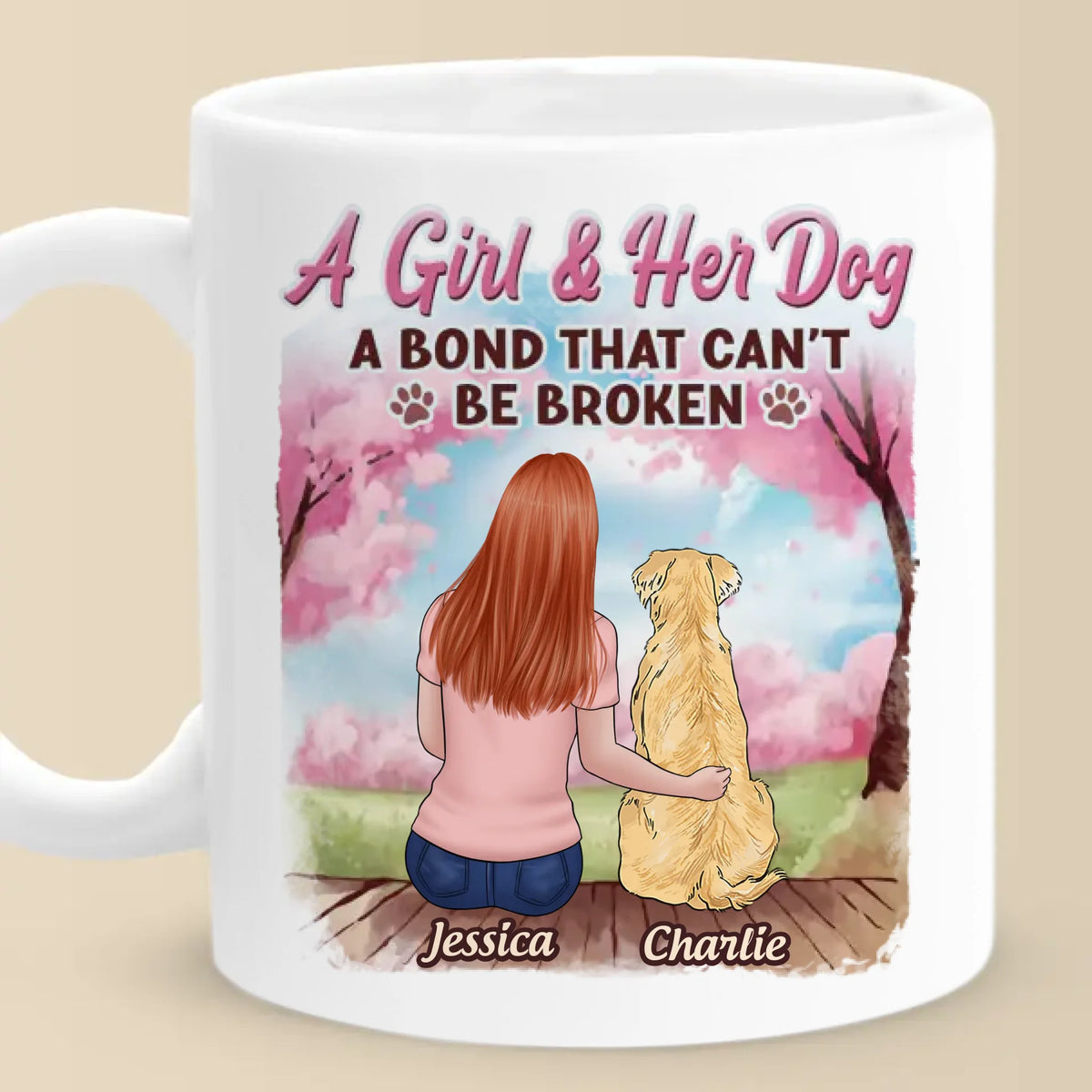 Mug personnalisé « Fur-Ever Connected » pour chien – Fête des Mères, cadeau pour les propriétaires et les amoureux des animaux
