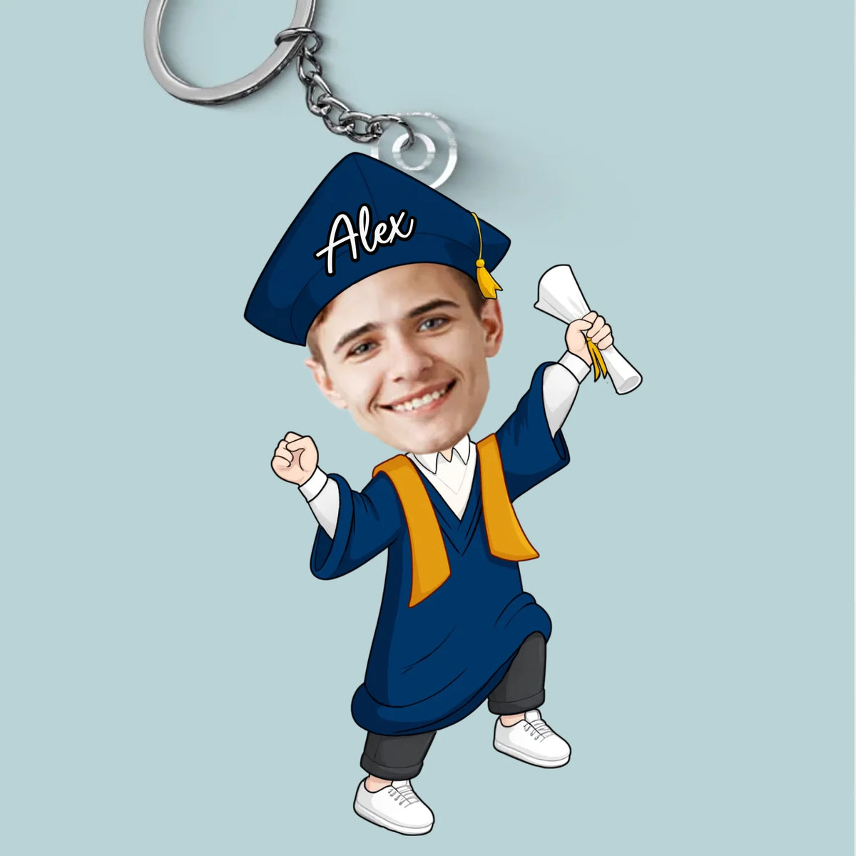 Photo personnalisée : « Des nuits tardives à un avenir radieux » – Porte-clés personnalisé en acrylique pour la famille – Cadeau de remise de diplôme pour les membres de la famille, les frères et sœurs