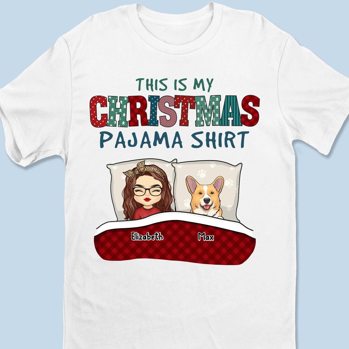 T-shirt « C'est mon pyjama de Noël » - T-shirt unisexe personnalisé pour chien et chat, T-shirt premium, sweat à capuche - Cadeau de Noël pour les propriétaires d'animaux et les amoureux des animaux