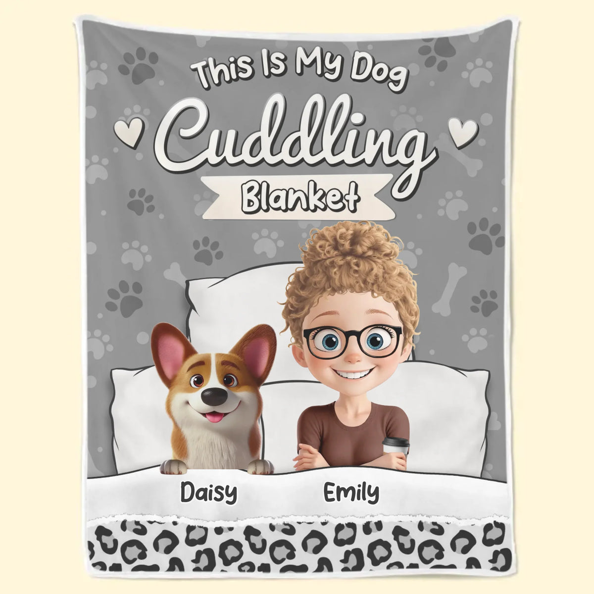 Couverture câline « Ceci est mon chien » – Couverture personnalisée pour chien – Cadeau pour les propriétaires d'animaux et les amoureux des animaux