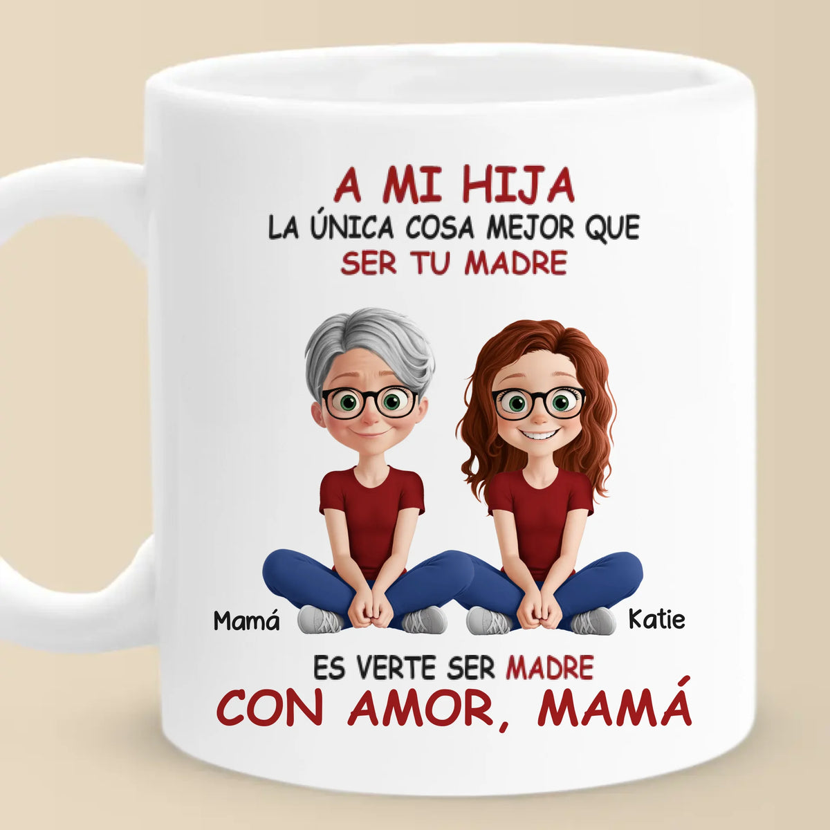 Un lien qui grandit - Mug personnalisé pour la famille - Fête des Mères, cadeau pour maman, fille