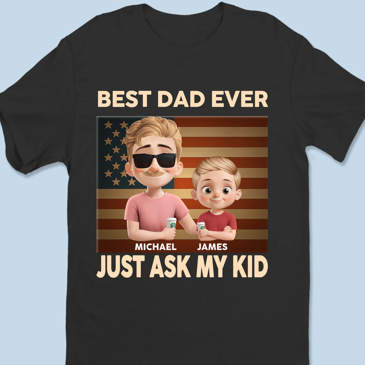 Papa fier d'enfants géniaux - T-shirt unisexe personnalisé pour la famille, t-shirt premium, sweat à capuche - Fête des pères, cadeau pour papa, grand-père