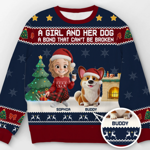 Custom Unisex Ugly Sweatshirt - Personalized  Christmas Birthday Gifts For Dog Cat Lovers, Dog Dad And Mom, Cat Owners - Forever My Fur Family