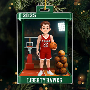 Custom Basketball Acrylic Ornament - Personalized Christmas Birthday Basketball Gifts For Basketball Lovers, Sports Fans, Sports Lovers - Hoop Dreams Come True