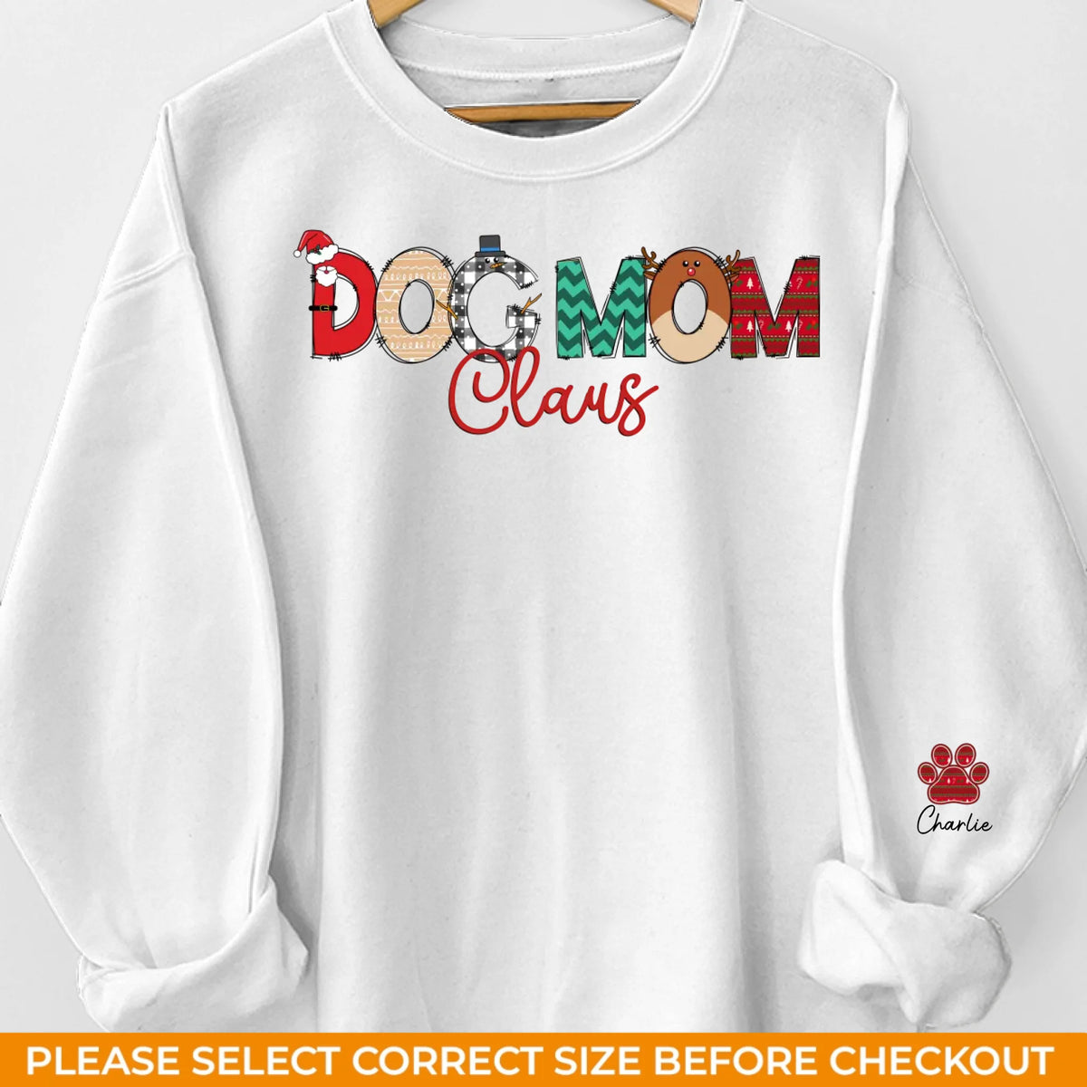 Paws And Enjoy The Holiday Spirit - Sweat-shirt unisexe personnalisé pour chien et chat avec motif sur la manche - Cadeau de Noël pour propriétaires et amoureux des animaux