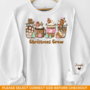 Oublions les cadeaux et passons directement aux biscuits ! Sweat-shirt unisexe personnalisé avec motif sur la manche pour toute la famille. Cadeau de Noël pour les membres de la famille.