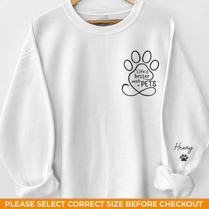 Custom Unisex Sweatshirt, Hoodie With Design On Sleeve -  Personalized Christmas Birthday Gifts For Dog Cat Lovers, Dog Dad And Mom, Cat Owners - Loved By My Fur Crew