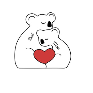 Tu es mon koala et je suis ton arbre - Puzzle en bois personnalisé en forme de koala - Sculptures d'animaux en bois, ornements de table en sculpture sur bois, décoration en bois sculpté - Cadeau pour les membres de la famille