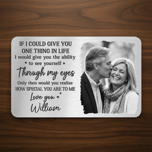 Custom Photo Aluminum Wallet Card - Personalized Anniversary Wedding Gifts For Husband And Wife, Him And Her - You Make My World Gentle