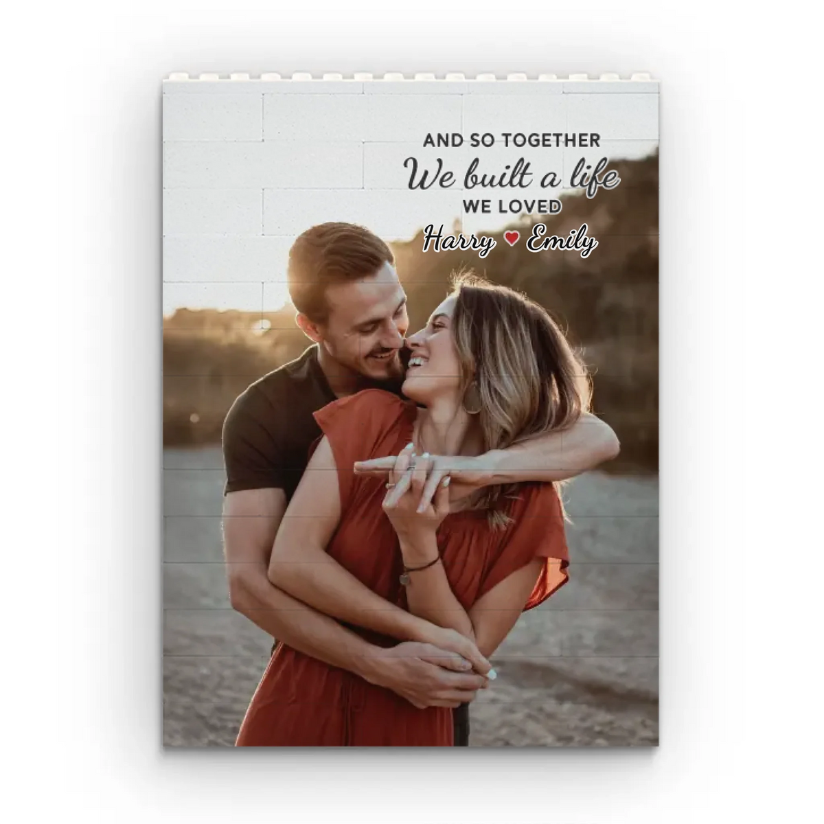 Custom Photo Vertical Rectangle Shaped Building Brick Blocks - Personalized Anniversary Wedding Gifts For Husband And Wife, Him And Her - Our Love Keeps Finding Ways