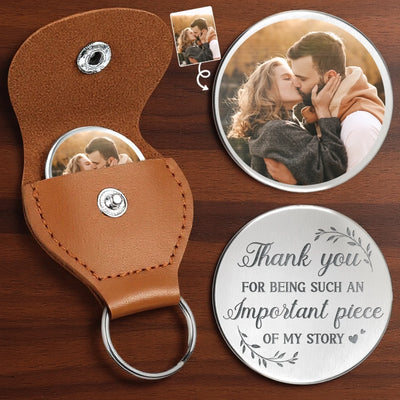 Custom Photo Thank You For Being Such An Immportant Piece Of My Story - Couple Personalized Custom Pocket Hug - Gift For Husband Wife, Anniversary