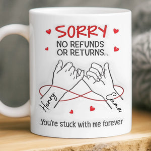 Custom 3D Inflated Effect Printed Mug - Personalized Anniversary Wedding Gifts For Husband And Wife, Him And Her - Built On Love