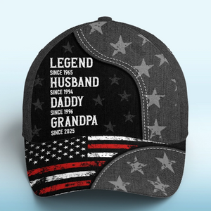 Custom Hat, All Over Print Classic Cap - Personalized 4th Of July Gifts For Dad, Grandpa - Another Year Legendary