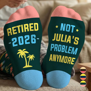 Custom Crew Socks - Personalized Retirement Gifts For Women, Men - Living The Retired Life