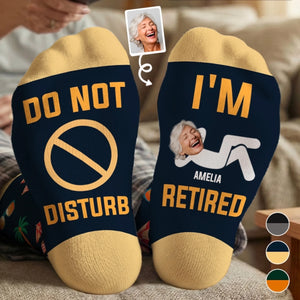 Custom Photo Crew Socks - Personalized Retirement Gifts For Women, Men - Work Free, Stress Free