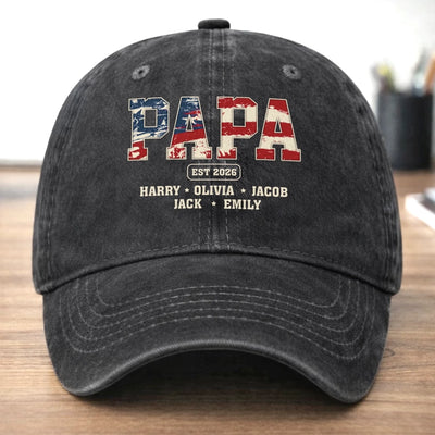 Custom Vintage Washed Denim Baseball Cap - Personalized 4th Of July Gifts For Dad, Grandpa, Husband - Still Going Strong