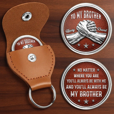 Custom Pocket Hug - Personalized Birthday Gifts For Brother - Brothers Stand Side By Side