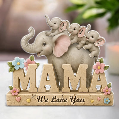 Custom Acrylic Plaque - Personalized Mother's Day Gifts For Mom, Grandma - Love You A Ton, Mama