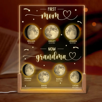 Custom Shaped 3D LED Walnut Night Light - Personalized Mother's Day Birthday Gifts For Mom, Grandma - Love Through Every Phase