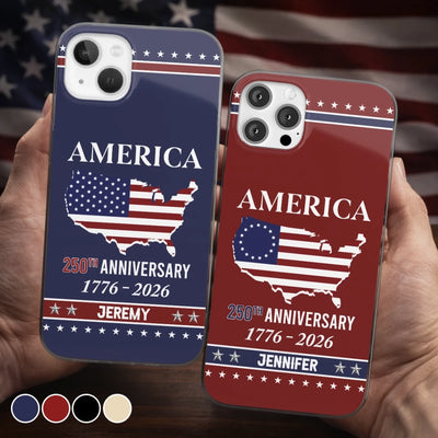 Custom Clear Phone Case - Personalized America 250th Anniversary Gifts For Women, Men - Liberty And Justice For All