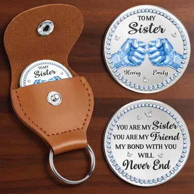 Custom Pocket Hug - Personalized Best Friend Birthday Gifts For Women, Besties, Sisters, BFF - Forever Linked By Love