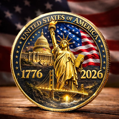 Commemorative Keepsake Coin - America 250th Anniversary Gifts For Women, Men - United In Courage And Glory