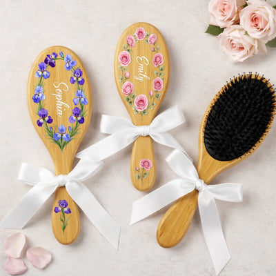Custom Hair Brush - Personalized Best Friend Birthday Gifts For Women, Besties, Sisters, BFF - Besties Always Stick Together