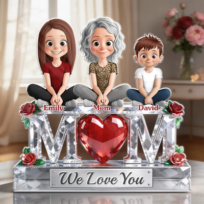 Custom Acrylic Plaque - Personalized Mother's Day Birthday Gifts For Mom - Love, Sealed In Ruby