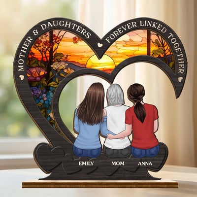 Custom 2-Layered Wooden Plaque - Personalized Mother's Day Birthday Gifts For Mom, Daughter - Our Love, Framed In Forever