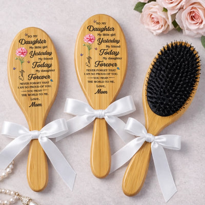 Custom Birth Month Flower Hair Brush - Personalized Thank You Graduation Birthday Gifts For Daughters, Mother - You Have Blossomed Beautifully