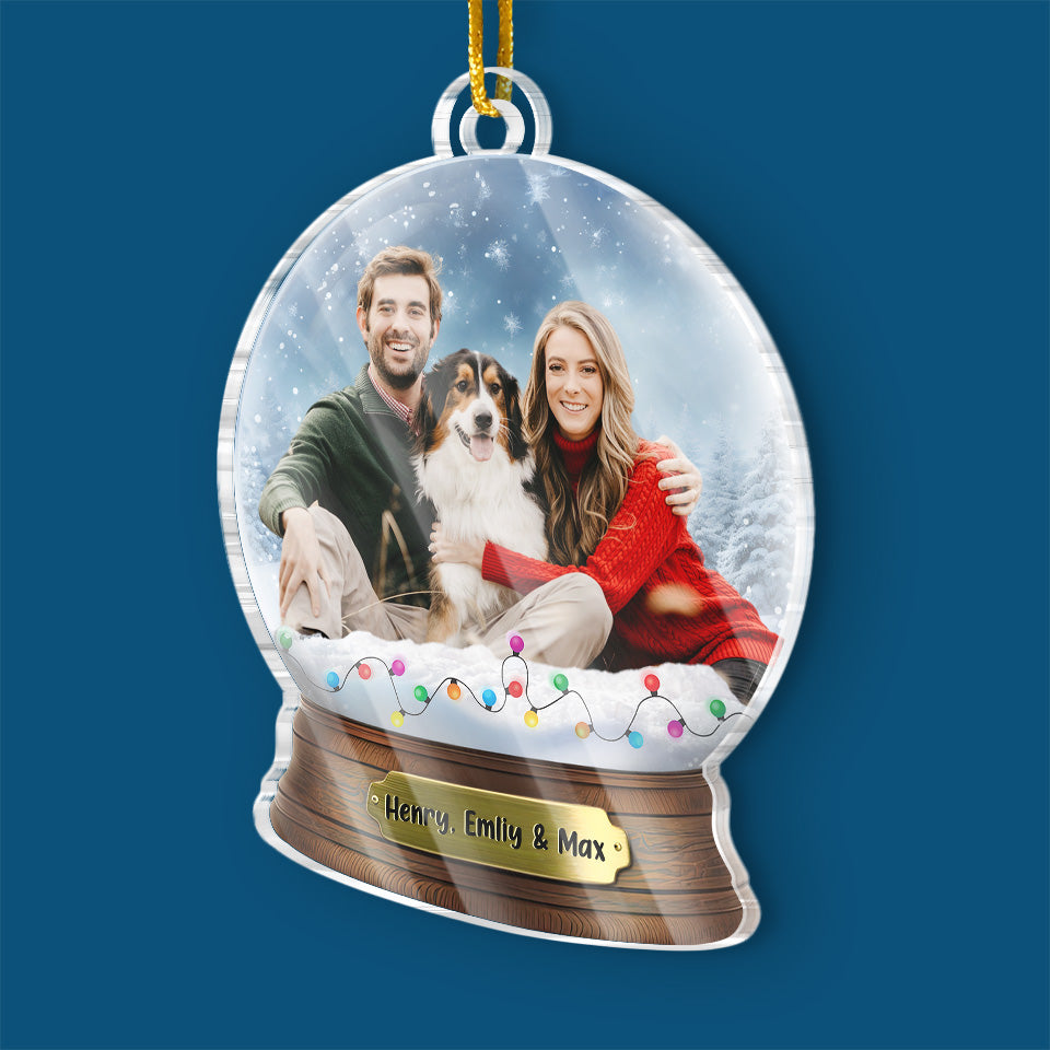 Photo personnalisée : Un Noël inoubliable, une sieste à la fois ! - Décoration personnalisée pour couple - Acrylique - Cadeau de Noël pour mari, femme, propriétaires d'animaux et amoureux des animaux