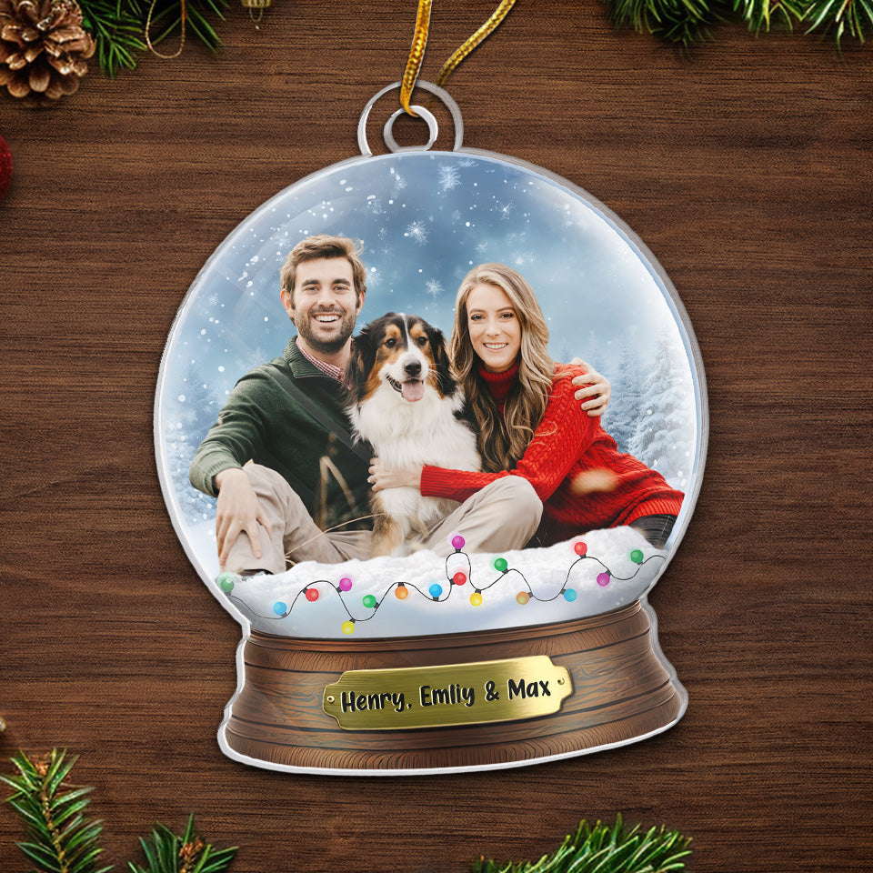 Photo personnalisée : Un Noël inoubliable, une sieste à la fois ! - Décoration personnalisée pour couple - Acrylique - Cadeau de Noël pour mari, femme, propriétaires d'animaux et amoureux des animaux