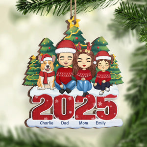 Noël ajoute de la chaleur à l'amour familial - Décoration personnalisée pour la famille - Forme en bois personnalisée - Cadeau de Noël pour les membres de la famille